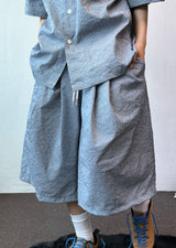 Logi Linen Stripe Balloon Bermuda Shorts 2color