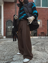 Matty Wool Deep Tuck Wide Slacks