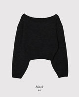 Boatneck One Shoulder Wool Crop Knit (6color)