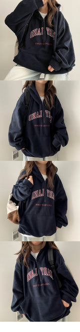 Anga napping fleece anorak sweatshirt