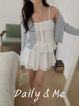 Back banding cotton cancan skirt(2color)