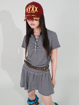 STRIPE COLLAR TEE (LIGHT PURPLE)