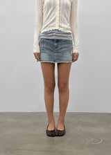 [MADE] Glot Low-Waist Denim Mini Skirt Pants