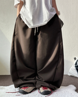 SLACKS 🥠 サイドスナップバルーンロングパンツ 🍰🤎🩶🖤4COLOR