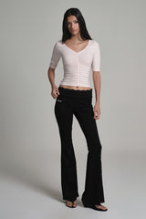 Soft Blush Shirring Top, Pink