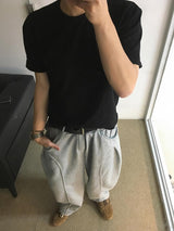 [A-T0163] ラインマッスル半袖Tシャツ (2色)