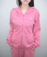 leon button set hood zip-up (4colors)
