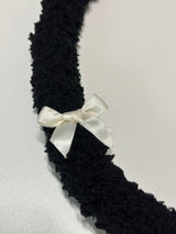 Fuzzy multi-tap_Ribbon_Black (Ivory)