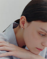 26SS★ H Edition Silver Off-Drop Hoop Earrings