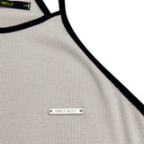 STITCH HALTER NECK TOP_BEIGE