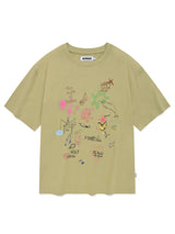 フィッシングアートコレクショングラフィックルーズフィットTシャツ [LIGHT OLIVE]