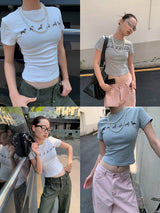 ダックスフントビーズ ラウンドショートスリーブ Tシャツ