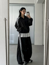 Tudi Diagonal Track Nylon Wind Jumper