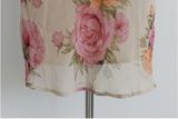 VINTAGE ROSE RUFFLE-STRAP MINI DRESS