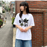 オーバーフィット クルーネック キラ スター ショートスリーブ Tシャツ ホワイト