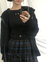 Eyelet Cropped Punching T