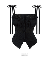 Lilia lace ribbon top (3color)