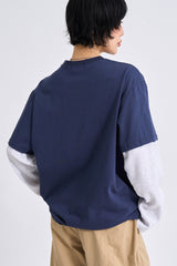 Waffle damage layered long sleeve