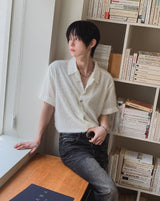 ロビン ヘアリー カラー ショートスリーブ カーディガン