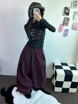 PARACHUTE TWO PINTUCK BALLOON LONG WIDE PANTS 🖤🩶💜🤎🩷5COLOR