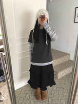 ストライプレイヤードTシャツ