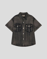 (UNISEX) Slub Denim Over Shirts