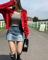 [BELLIDE MADE] punching striped long-sleeved T-shirt