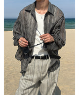 [Unisex] Summer check linen shirts(2color)