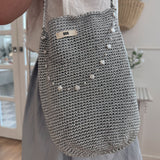 Silver knit bag