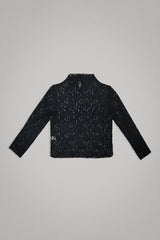 Rose half neck top_black