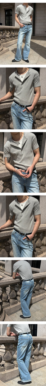 [Unisex] オールブラッシュフレアデニムパンツ