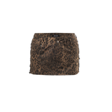 Leopard Tassle Mini Skirt [Brown]
