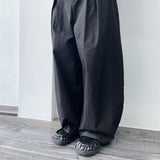 Draped Black Wide Trousers
