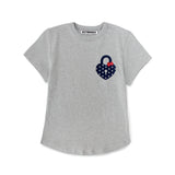 Heartlock Dot Crop T-shirt (Grey)