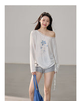 Vintage Summer Sun-Guard Off-Shoulder Lace Top