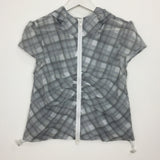 Plaid chiffon シャーリングジップアップ (2color)