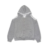 lace off hood zip-up (2colors)