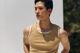 High ribbed logo sleeveless(Mustard)