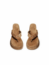  EYELET HEELED FLIP FLOPS
