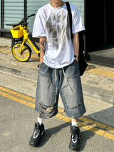 Blue low vintage half pants 1C