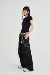 RAW DENIM CARPENTER PANTS [BLACK]