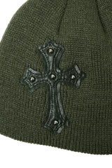 cross beanie (khaki)