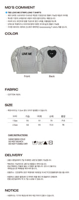 LOVE ME Stripe Long T-shirt Grey