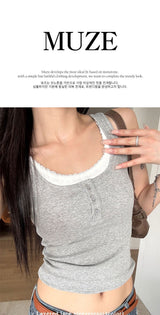 Layered lace sleeveless(4color)