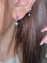cubic square star earring