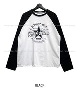ボントウビカラー マッチング ラグランTシャツ