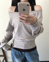 Mendi Waffle Layered Sweatshirt