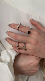 Piercing 2layered silver ring