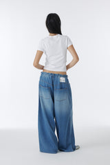 TENCEL WIDE DENIM PANTS (BLUE)