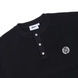 XTK166 ルーズフィットヘンリーネックプルオーバーニット (BLACK)